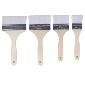 4 Pcs Assorted Size Water-Based Fine Brushes Painting Coating Soft Brushes for Painting Baking BBQ Cleaning Dust