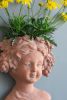 8x4x9" Visage Head Bust Planter, Brown - Home Wall Planter