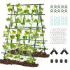 A-Frame Garden Cucumber Trellis with Netting for Climbing Plants Outdoor