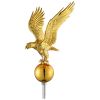 Flagpole 14" Eagle Topper Gold Finial Ornament for 20/25/30Ft Telescopic Pole Yard Outdoor