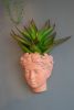 7x5.5x9" Visage Head Bust Planter, Brown - Home Wall Planter