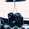 Creative Plush Dice Hanging Ornament for Car Rearview Mirror Home Décor, Black