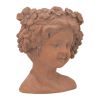 8x4x9" Visage Head Bust Planter, Brown - Home Wall Planter