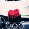 Creative Plush Dice Hanging Ornament for Car Rearview Mirror Home Décor, Red