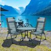 2 Pieces Patio Folding Dining Chair set with Adjustable Backrest