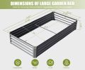 6x3x1ft Galvanized Raised Garden Bed, Outdoor Planter Garden Boxes Large Metal Planter Box for Gardening Vegetables Fruits Flowers, Silvery