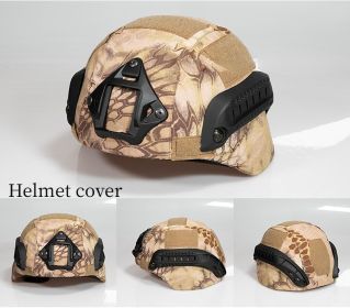 Military Tactical Helmet Cover Airsoft Paintball Wargame CS Camouflage Army Helmet Case Outdoor Hunting Equipment Cloth Cover (Color: Desert python)