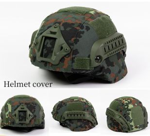 Military Tactical Helmet Cover Airsoft Paintball Wargame CS Camouflage Army Helmet Case Outdoor Hunting Equipment Cloth Cover (Color: De Spot Camouflage)