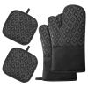 Kitchen Oven Gloves, Silicone and Cotton Double-Layer Heat Resistant Oven Mitts/BBQ Gloves