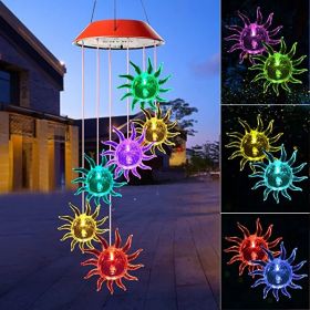 Yard Decor Lights; Solar Butterfly Chimes; 2023 Gifts for Mom/Dad/Women/Grandma/Wife/Daughter/Sister/Aunt/Nana/Grandfather/ ; Father Birthday Gifts; M (Color: sun)