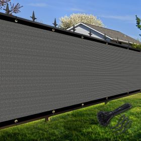 Artpuch Privacy Fence Screen Dark Grey Customized Outdoor Mesh Panels for Backyard, Balcony,Patio,Construction Site with Zip Ties (size: 4x180 ft)