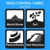 Weed Barrier Landscape Fabric with U-Shaped Securing Pegs, Heavy-Duty Block Gardening Mat Weed Control